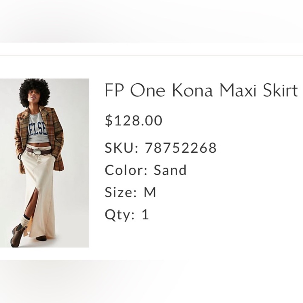 Skirt Free People size Medium.  Creme color.